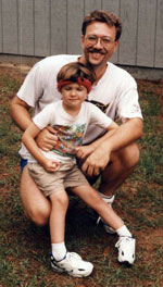 Dan and Luke With Luke just after he completed his first organized "fun run."