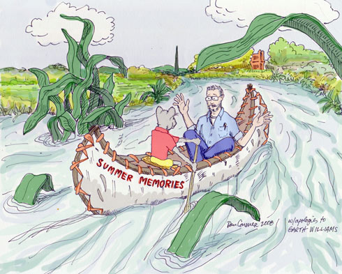 Summer Memories My final cartoon for the Fun & Games caption contest was an homage to illustrator Garth Williams and a visual farewell to my 20-year newspaper career.